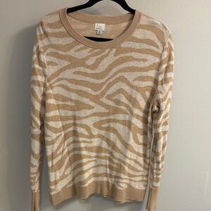 Beige and Cream Zebra Print Sweater